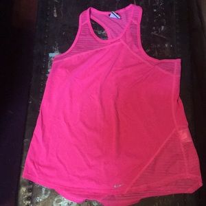 Pink nike dri-fit tank top with mesh